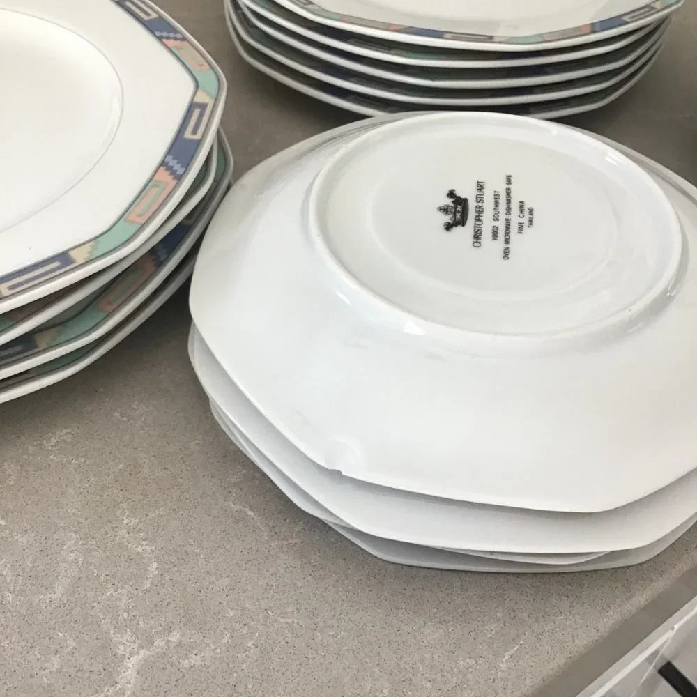 CHRISTOPER STUART FINE CHINA SOUTHWEST DESIGN 22 PIECE DINNER SET PLATES